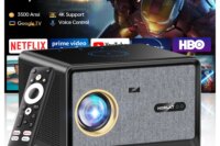 HORLAT 50000Lumens Google TV Projector Fully Sealed Optical Beamer 4K Smart Home Theater Movie Projector WiFi 6 Voice Assistant