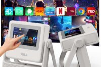 XBJ Smart Touch Screen Portable Projector Support 4K Wifi 6 Bluetooth Auto Focus Compatible with phone/ TVStick/pc/IndoorOutdoor