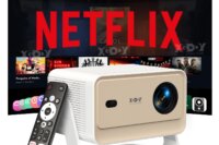 XGODY Projector N6/N6 Pro Netflix Officially 4K Voice Control Smart Android TV Whale OS 8/32GB ROM for Movie Home Theater