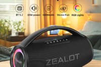 ZEALOT S97 80W Portable Bluetooth Speaker High Volume Waterproof 16000mAh Wireless TWS Subwoofer Suporrt USB/TF/AUX RGB light.