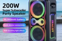 ZEALOT-PT21 200W Portable Bluetooth Speaker, Wireless Speaker IPX5 Waterproof Bluetooth Speakers with Subwoofer，Bass Boost