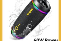 W-King D220 40W Portable Bluetooth 5.4 Speaker Waterproof Outdoor TWS Subwoofer HiFi Stereo Sound Box RGB Light FM Radio TF Card