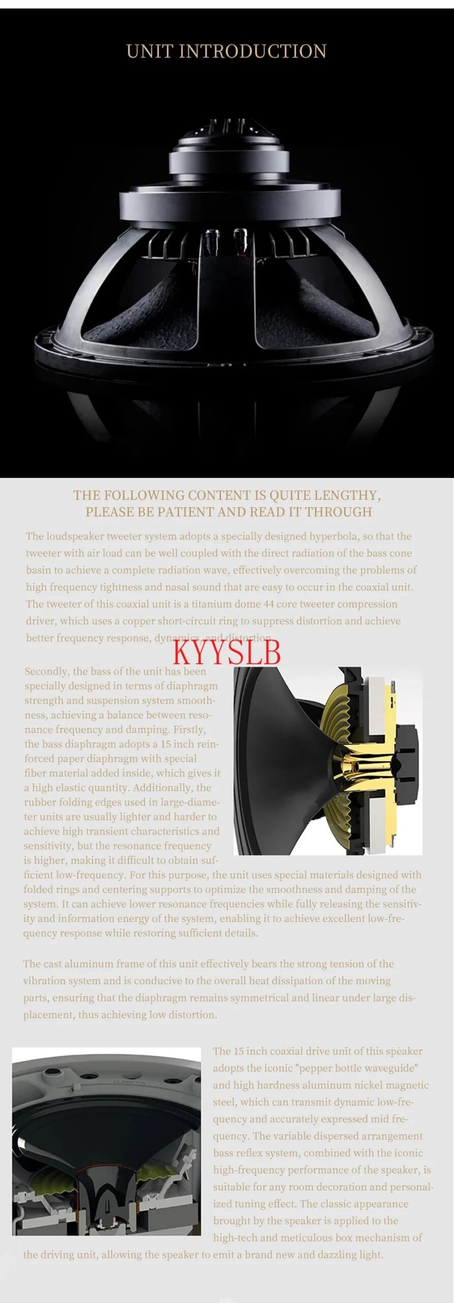 15-inch Hifi Bookshelf  Coaxial Speaker High Fidelity Home Theater Speaker home High Quality Coaxial Passive Speaker 300W