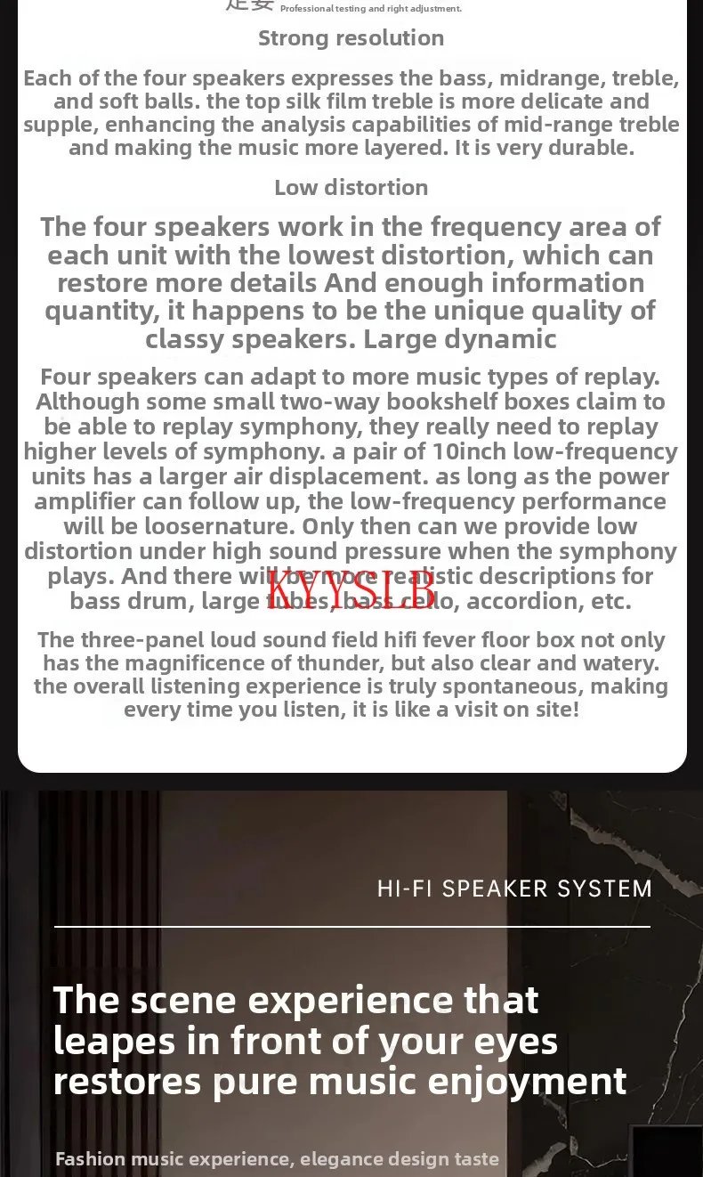 200W 10-inch Home Passive Speaker High-power Audiophile Hifi Bookshelf Speaker Three-way High-fidelity Floor-standing Speakers