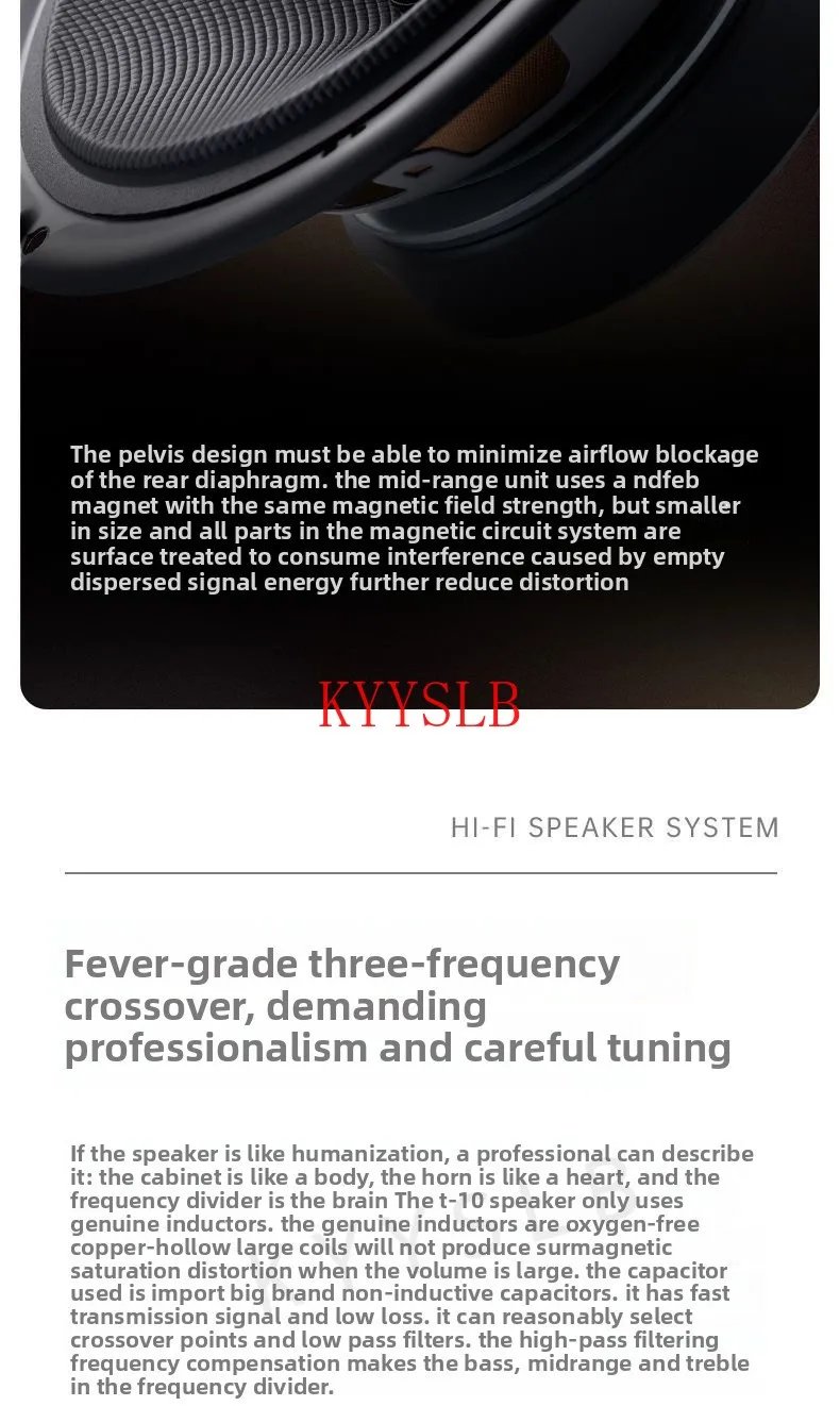 200W 10-inch Home Passive Speaker High-power Audiophile Hifi Bookshelf Speaker Three-way High-fidelity Floor-standing Speakers
