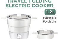220V Mini Rice Cooker Electric Wok Multi-Functional Collapsible Household Pot for Dormitory And Student Use