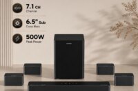 ULTIMEA Poseidon D80 Boom 7.1ch 500W Dolby Atmos Soundbar, Wireless Subwoofer & 4 Surround Speakers, Home Theater TV,APP Control