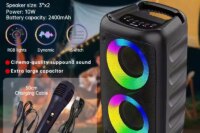 Wireless Karaoke Bluetooth Speaker Subwoofer Portable With Microphone Radio FM Lamp Machine Sound Box Music LED TWS Caixa De Som