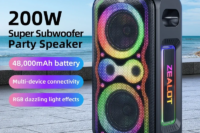 ZEALOT-PT21 200W Wireless Bluetooth Speaker , Portable Outdoor Speakers Loud with Bass Boost, Stereo Pairing, Reverse Charging