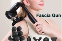 6-Heads Handhel Fascia Gun High Frequency Vibration Body Massage Gun Neck Shoulder Waist Back Handle Massager Fascia masajeador
