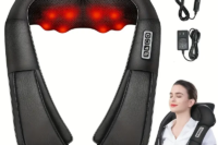 Electric Shiatsu Massager Back Shoulder and Neck Massage Pillow U Shape Body Massager with Heat Deep Tissue Kneading Massager