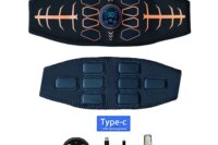 Smart Muscle Toner Abdominal Toning Belt Abs Trainer USB Recharge Body Massager Home Gym Training Fitness Equipment