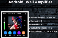 Smart Home Touch Screen 4 Inch Android 10 bluetooth audio in Wall Amplifier Control Background Music Ceiling Speaker