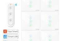 Tuya/Smart Life Smart Electric Curtain Motor Switch Touch Control with Percentage Timer Voice Control via Alexa Google Assistant