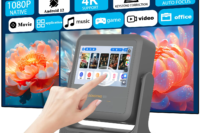 Netflix YouTube Projector 8'' Touch Screen 1080P 4K, 180° Rotation - Android iOS Sync, WiFi BT5.0, HDMI USB Home Cinema Gaming