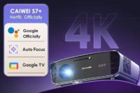 CAIWEI S7+ 4K Ultra HD Projector Video 4000 ANSI Home Theater Android for Movies Auto Focus Smart TV Beam Projectors for Outdoor