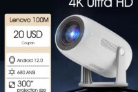 Lenovo Portable 4K Projector 100M Android 12 WIFI 6 TOF No-Sense Auto Focus Outdoor Full HD Projector Video Movie Home Theater