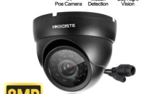 8MP POE Security Camera Infrared Night Vision Outdoor Metal Dome Cam Smart AI Human/Car/Pet Detection Surveillance Cameras Black