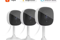 Amorom Indoor Wifi Ip Camera 1080P Pet Baby Monitor Night Vision Ai Detect Surveillance Mini Cameras with Alexa & Google Home