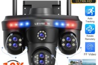 LS VISION 35MP 10X Zoom Four Screens WiFi IP Camera Wireless Outdoor Seven Lens Three PTZ Camera Auto Tracking Security Camera