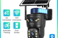 LS VISION 4G /WIFI Outdoor Solar Camera 8MP Dual Lens PIR Sim Card built in Night Vision Waterproof Security Camara Battery CCTV