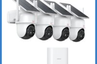 Dekco 3MP Solar Camera System 4 Cams Kit 5000mAh Battery Wireless 360° PTZ Surveillance Wifi Camera Set Support Alex 2-way Audio