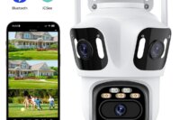 Three Lens PTZ IP Camera Outdoor HD Three Screen WiFi Security Camera Auto Tracking Dual Len Wirelss CCTV Camera iCsee