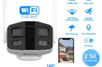 Tuya Smart 4MP 2.5K Dual-Lens Large wide 180°Security Camera , Outdoor Camera,With Color Night Vision/Siren/2-Way Talk IP Camera