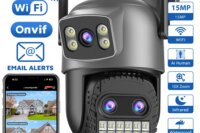 BESDER 15MP Wifi Camera Outdoor Dual Screen 10X Digital Zoom CCTV Video Surveillance Cam PTZ 8MP Security IP Camera O-Kam Pro
