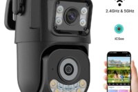 External Wifi PTZ Camera Dual Lens 2.4Ghz&5Ghz WiFi Outdoor IP Camera Auto Tracking Security Protection CCTV Surveillance iCsee