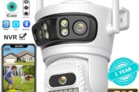 BESDER 6K 12MP HD Three Screen WIFI IP Camera Outdoor Three Lens Ai Human Detection Waterproof CCTV Video Security Camera iCsee