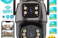 4K 8MP HD Wifi PTZ Camera Outdoor 4MP Dual Lens Dual Screen AI Auto Tracking IP Camera CCTV Audio Video Surveillance P2P iCSee