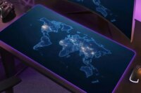 Glowing Map Design RGB Gaming Mouse Pad Desk Mat HD Gamer Accessories Large LED Light Mousepad PC Computer Carpet with Backlit