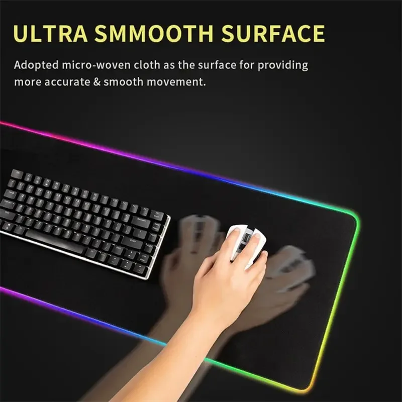 Glowing Map Design RGB Gaming Mouse Pad Desk Mat HD Gamer Accessories Large LED Light Mousepad PC Computer Carpet with Backlit