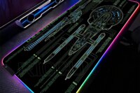 RGB XXL HD print Game Mouse Pad Star Trek Office PC Accessories Keyboard Starship Blueprint Gamer Computer Cabinet LED Desk Mat