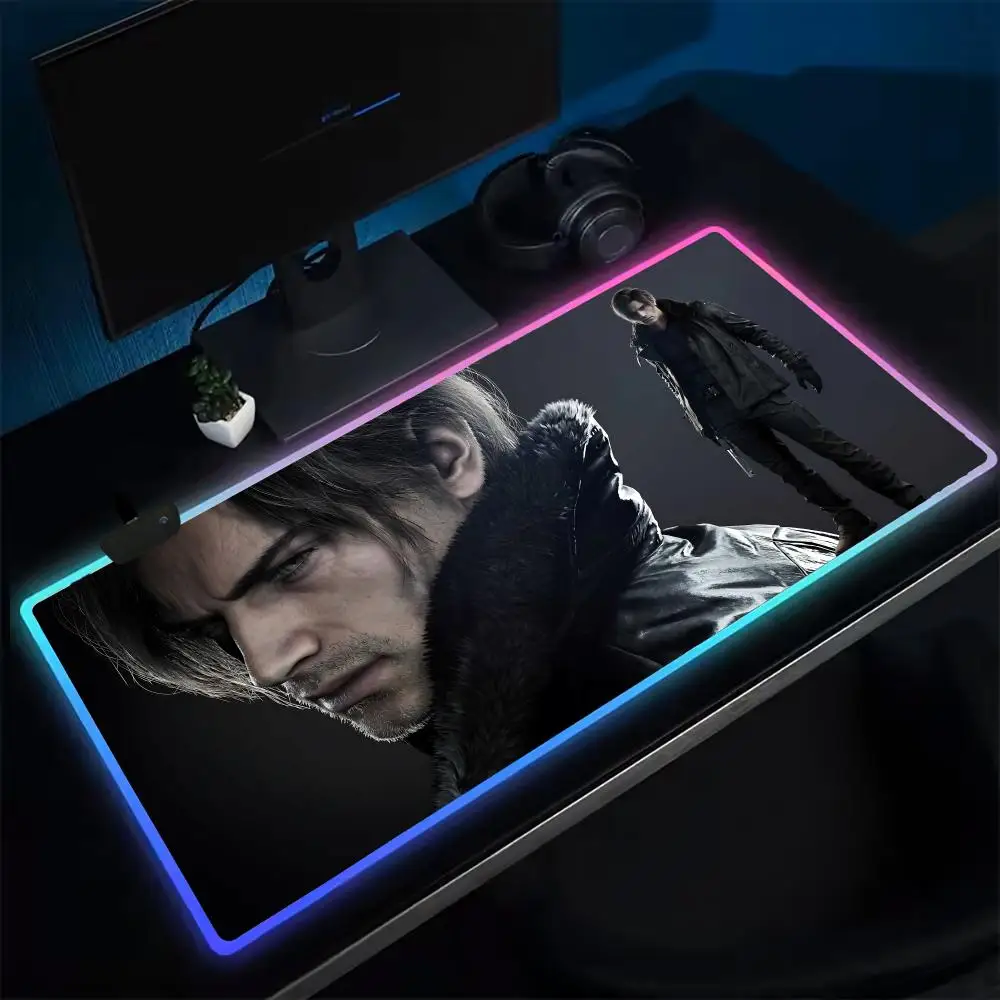 Resident Evil Requiem Mouse Pad Anime Gaming Mouse Pad LED Table Pads Backlit Rubber Desktop XXL RGB Desk Mats