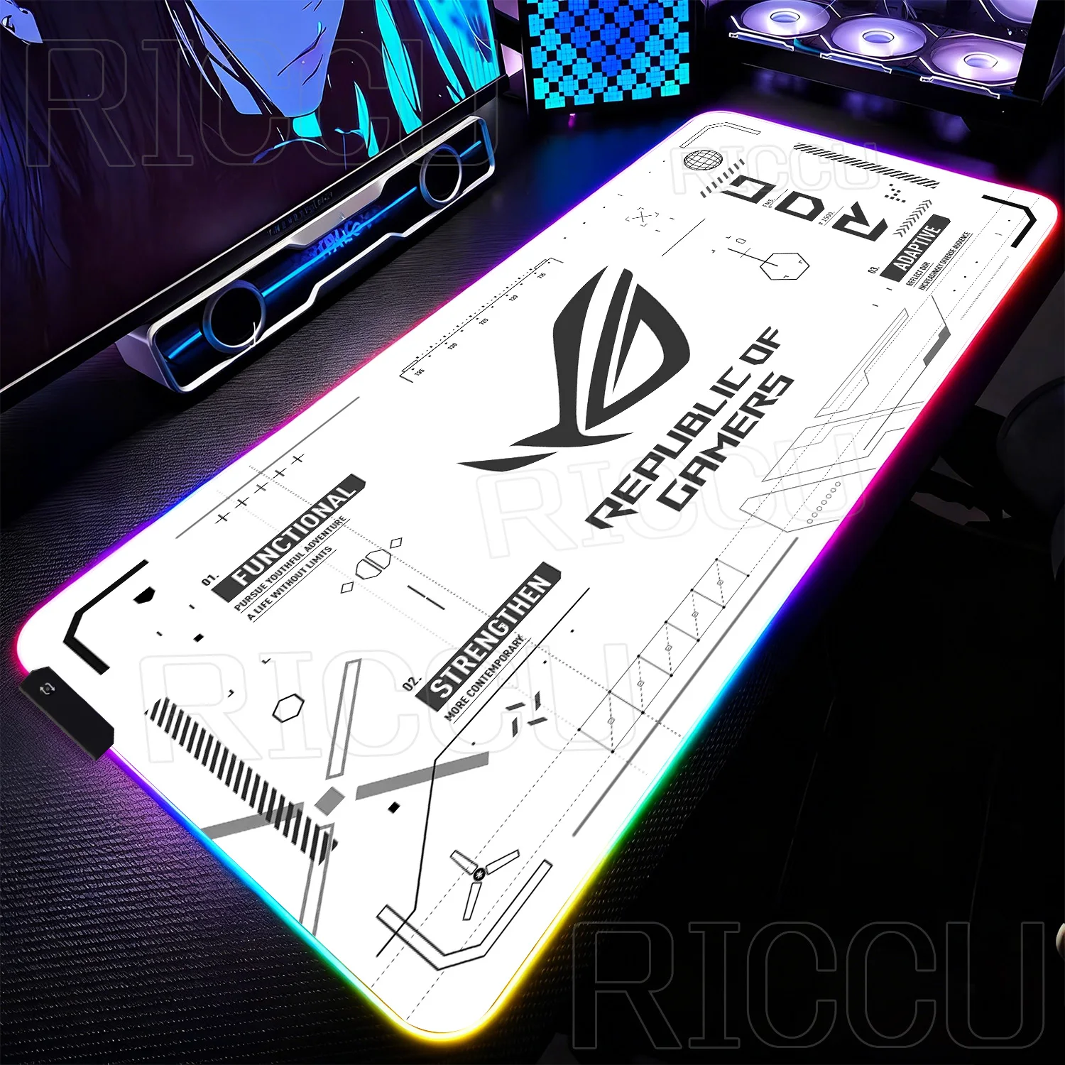 RGB XXL HD Printing Gaming Mats Large Extended Pad Rog Esports Mouse Pad Gamer Computer Keyboard LED Desk Mat PC Accessories Rug