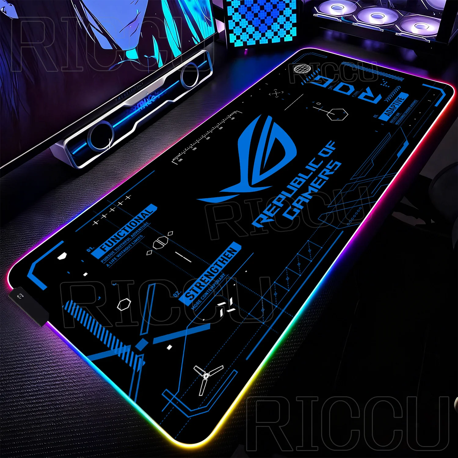 RGB XXL HD Printing Gaming Mats Large Extended Pad Rog Esports Mouse Pad Gamer Computer Keyboard LED Desk Mat PC Accessories Rug