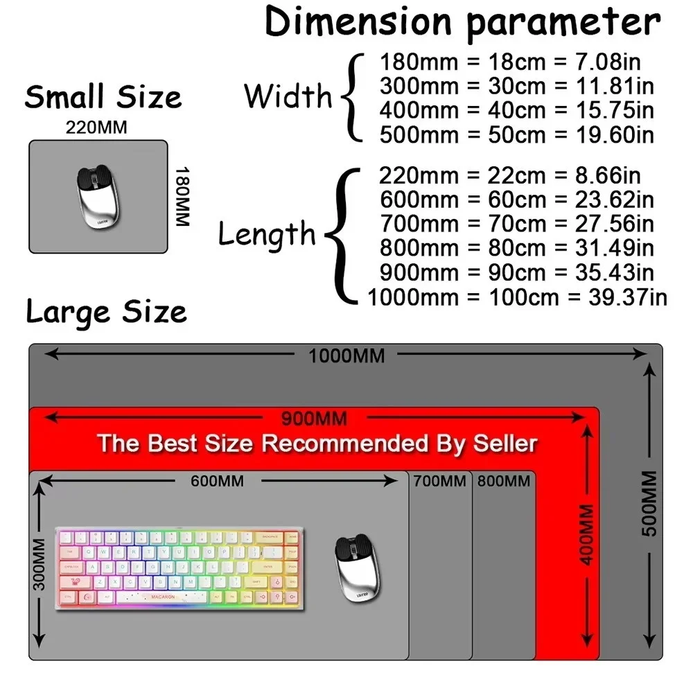 RGB XXL HD Printing Gaming Mats Large Extended Pad Rog Esports Mouse Pad Gamer Computer Keyboard LED Desk Mat PC Accessories Rug