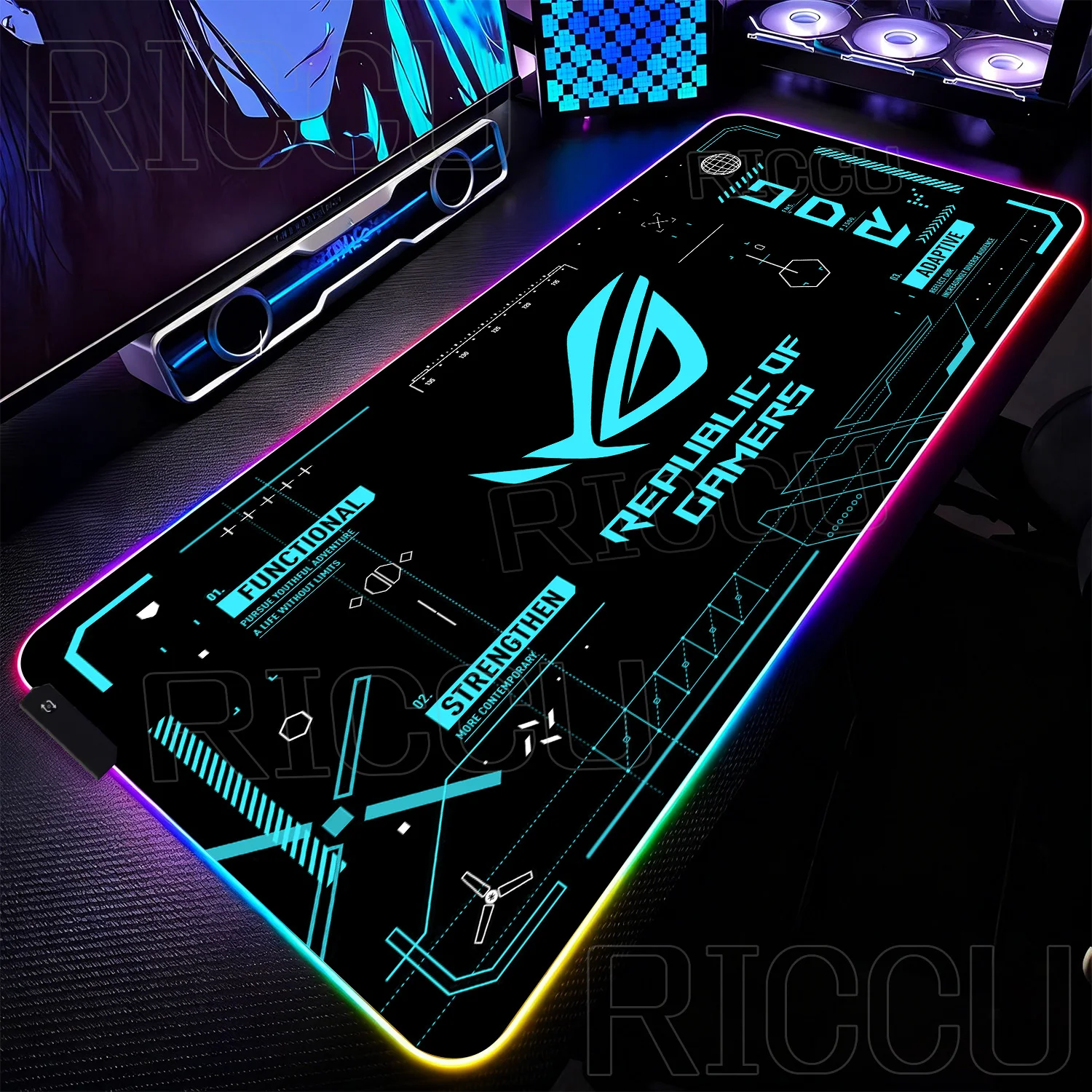 RGB XXL HD Printing Gaming Mats Large Extended Pad Rog Esports Mouse Pad Gamer Computer Keyboard LED Desk Mat PC Accessories Rug