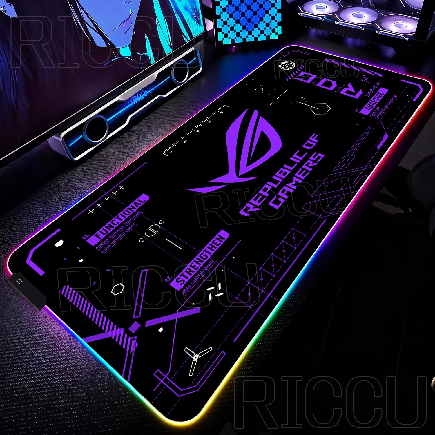 RGB XXL HD Printing Gaming Mats Large Extended Pad Rog Esports Mouse Pad Gamer Computer Keyboard LED Desk Mat PC Accessories Rug