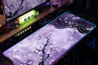 RGB XXL HD Printing Sakura Mouse Pad Gamer Cherry Blossom Mousepad Mats Large Keyboard Mat PC Accessories LED Desk Pads Computer