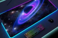 Universe RGB Gaming Mousepad Space Mouse Mats LED Large Gamer Mousepads XXL Keyboard Pads Luminous Desk Mat Mouse Pad Backlit