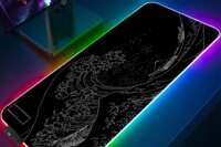 The Great Wave off Kanagawa RGB Gaming Mouse Pad Desk Mat LED Light Mousepad Artistic Computer Carpet With Backlit Mouse Pads