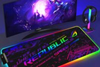 ROG ASUS Mouse Pad RGB Gamer Desk Mat Led Back Light Mousepad Setup Gaming Accessories Deskmat Big Colorful Mousepepad Backlight