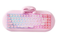 YUNZII C68 Wireless Gaming Keyboard, Hi-Fi Cute Cat Custom RGB Mechanical Keyboard, Silicone 65% Hot Swap Ergonomic Kitty Keeb