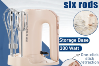 SUNATUR 300W Electric Hand Mixer 3 in 1 Mixer egg beater Baking appliances Handheld Blender machine with storage base Cream Whip