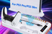GAMINJA P58 Cooling Stand For PS5 RGB Charging Base Dual-Controller Charging Station Dual-Controller Charger For PS5 Accessories