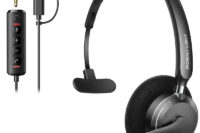 RownFusny R06 Headset with Call Answer Button Computer Headsets for PC, USB Wired Headphone with Noise Reduction Microphone