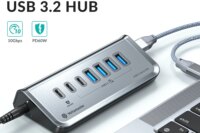 Yottamaster Multiport USB 3.2 HUB USB A Type C Hub 7 Slot Docking Station PD18W 60W USB3.0 Fast Charging HUB USB Splitter for PC